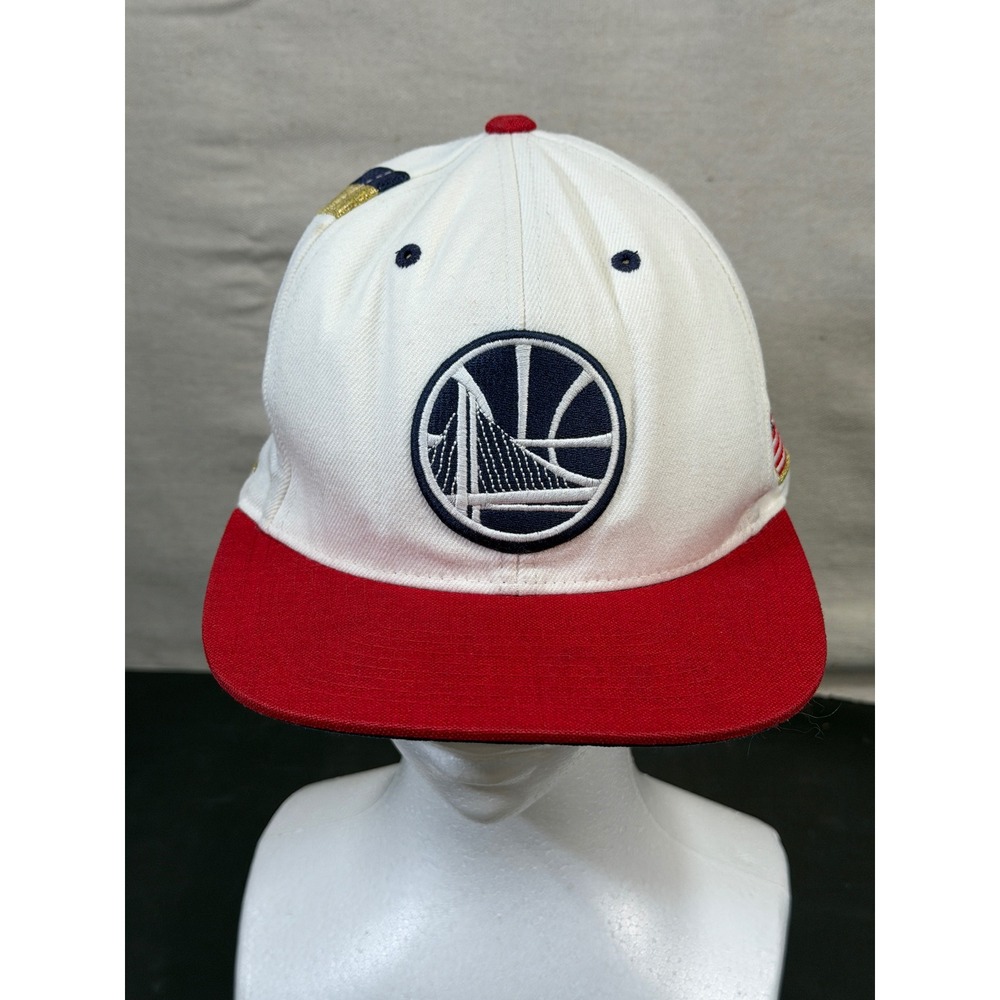 Mitchell & Ness Hat Warriors Unisex OSFA White Red Snapback NBA Basketball Retro